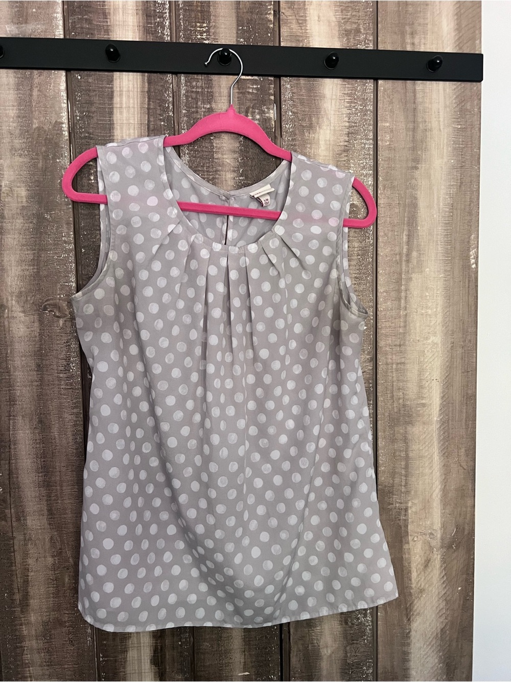 Merona Light Gray Polka Dot Sleeveless Top